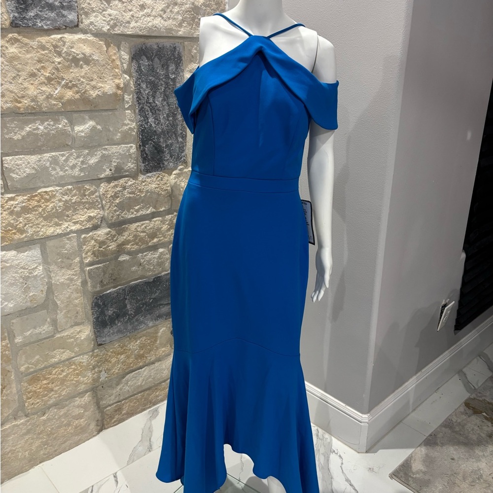 Xscape Royal Blue Asymmetrical Dress size 6 NWT